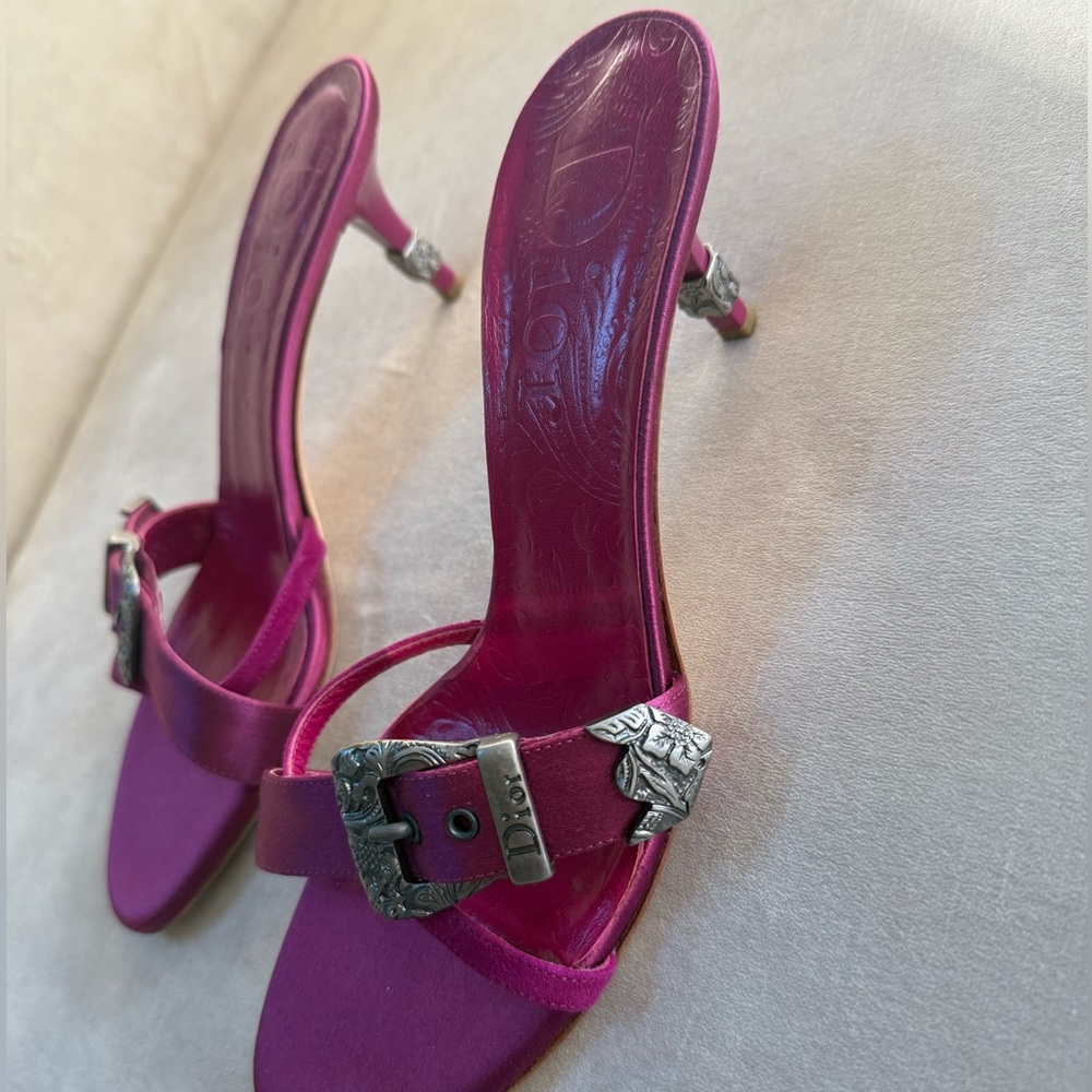 Vintage Dior Western Kitten Heel Sandals